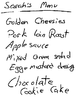 The menu