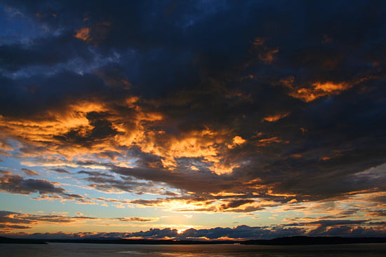 Sunset from Chambers Bay golf course